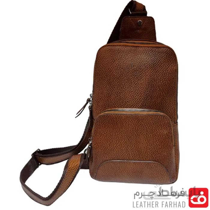 کیف کج چرم طبیعی طرح Monza