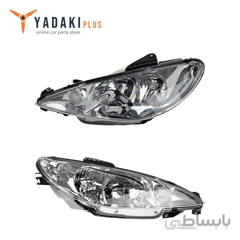 چراغ جلو کروز مناسب پژو 206 جفت ا Crouse Automotive Front Left & Right Lighting For Peugeot 206