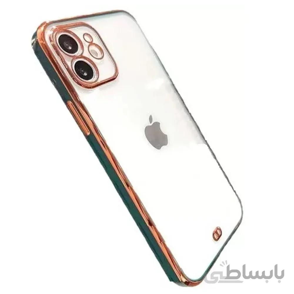 کاور شفاف دور رنگی مناسب برای گوشی موبایل اپل Iphone 12 رنگ سفید