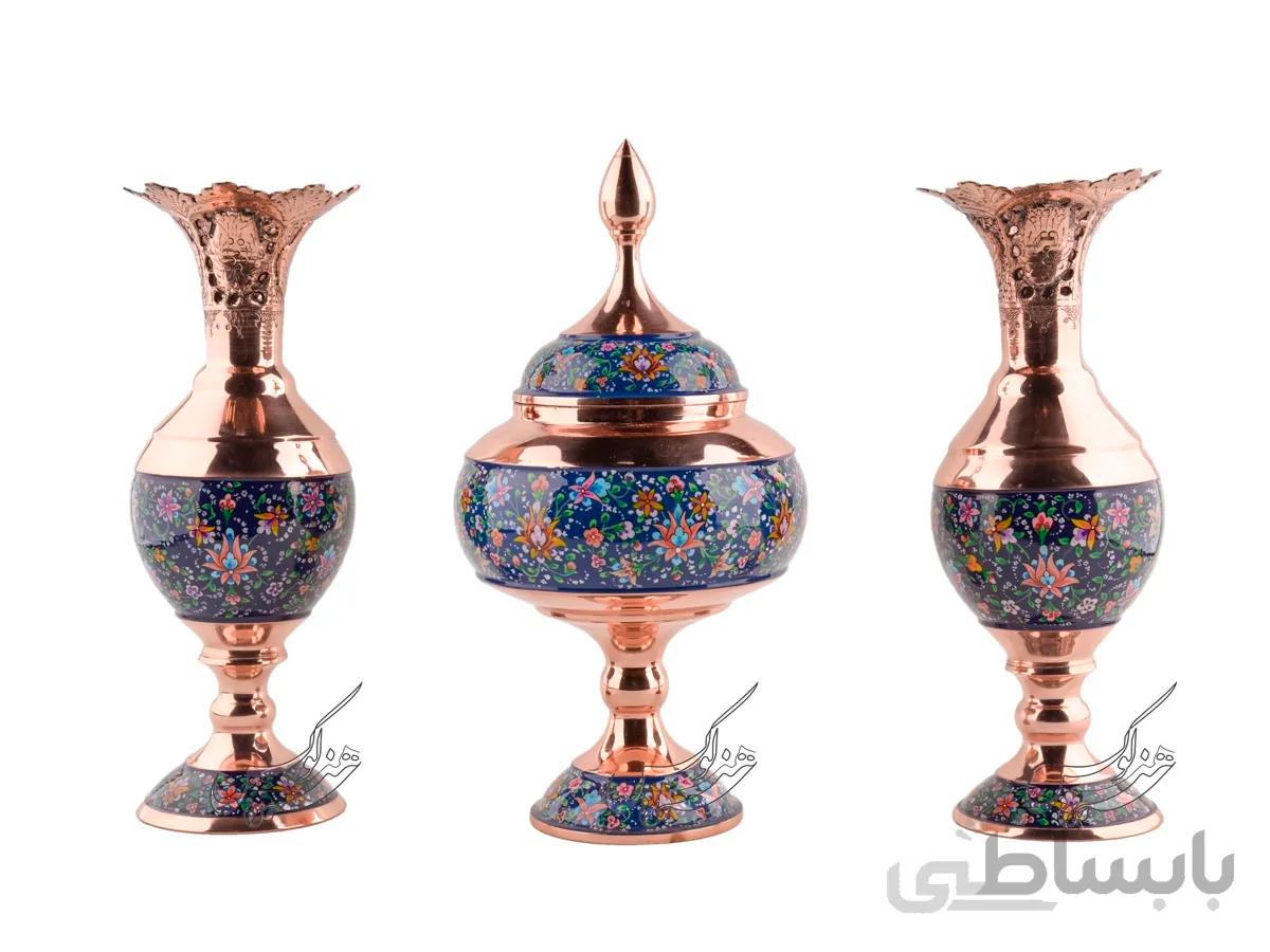 ست شکلات خوری و سنبلدان مس و پرداز
