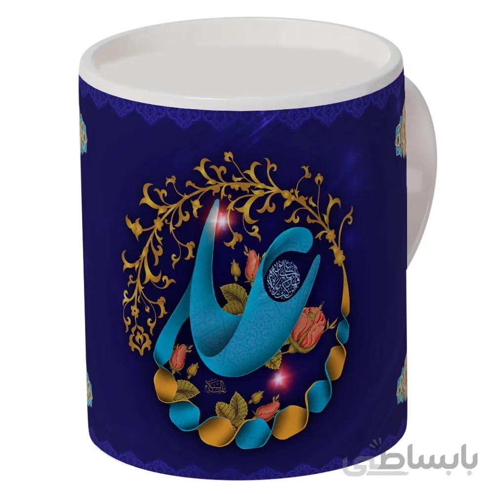 ماگ طرح کتیبه مزین به نام حضرت علی (ع) کد 2-417