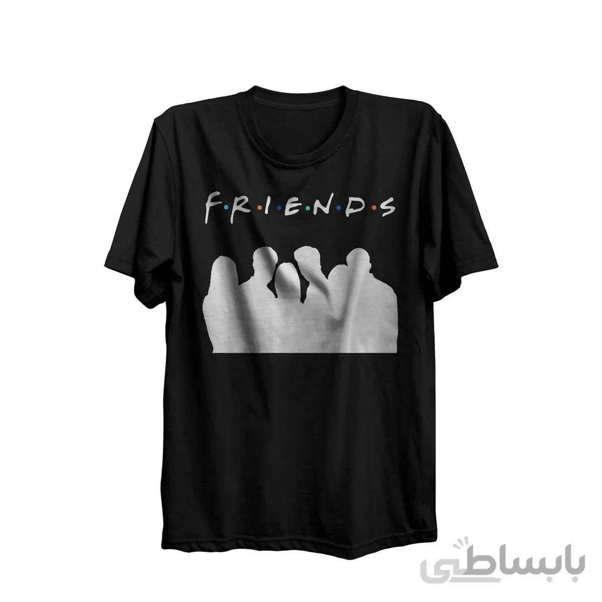 تیشرت یقه گرد مشکی طرح سریال فرندز friends-کپی-کپی
