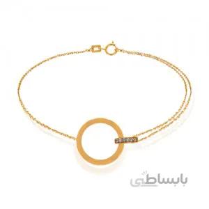 پابند طلا طرح دایره و حلقه نگیندار کد LA706