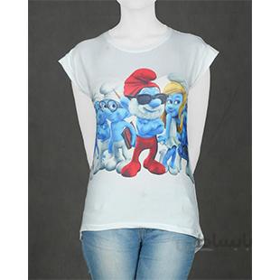تیشرت طرح Smurfs دخترانه