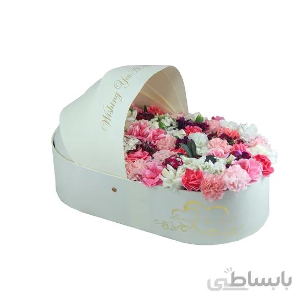 باکس گل گهواره هدیه تولد نوزاد