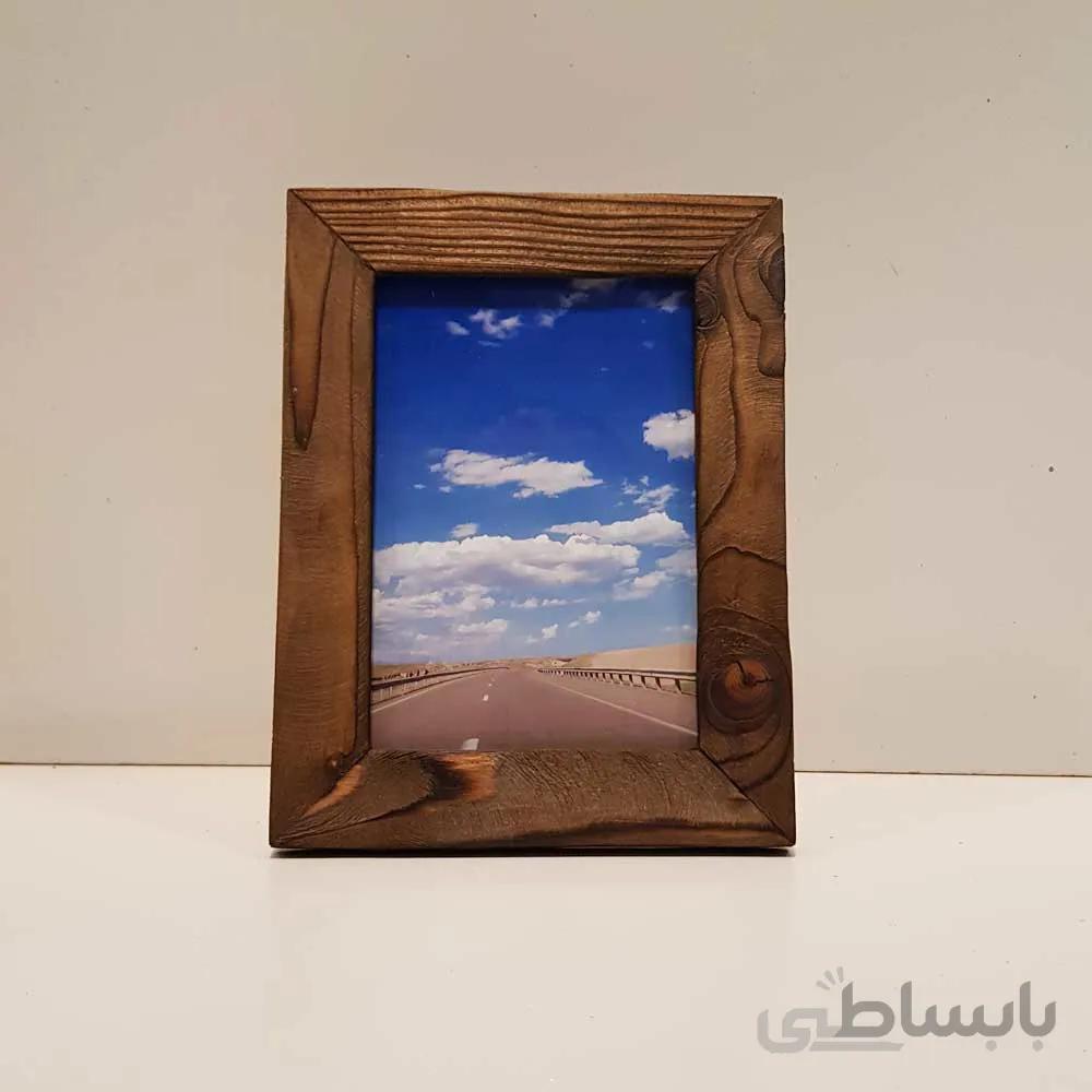 قاب عکس چوبی رنگ قهوه ای
