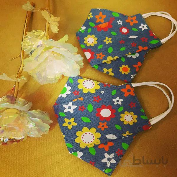 ماسک سه بعدی دست دوز پارچه ای گلدار