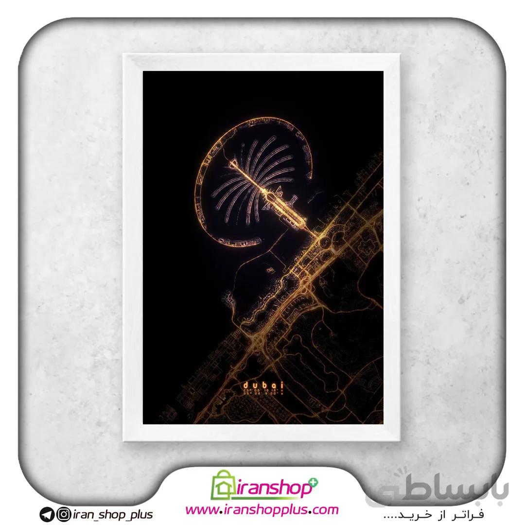 تابلو نقشه شهر دبی با تم Night Cities