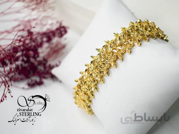دستبند تمام تراش طرح طلا