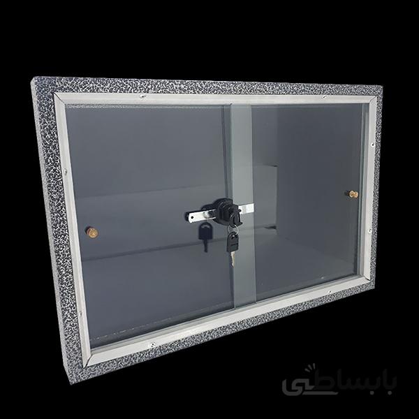 تابلو اعلانات فلزی شیشه دار 50x75