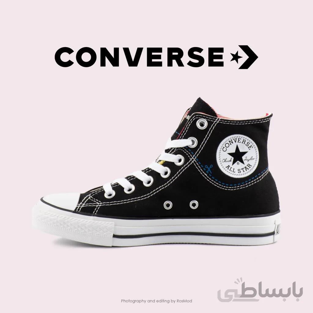 کتانی کانورس آل استار کات لاین مشکی – Converse Cut Line Black High Tops