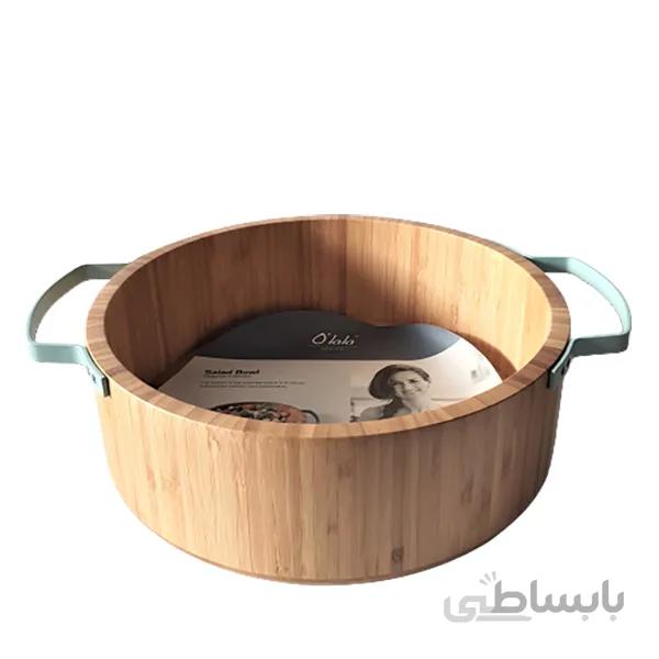 کاسه سرو دسته دار بامبو بزرگ اولالا 9449