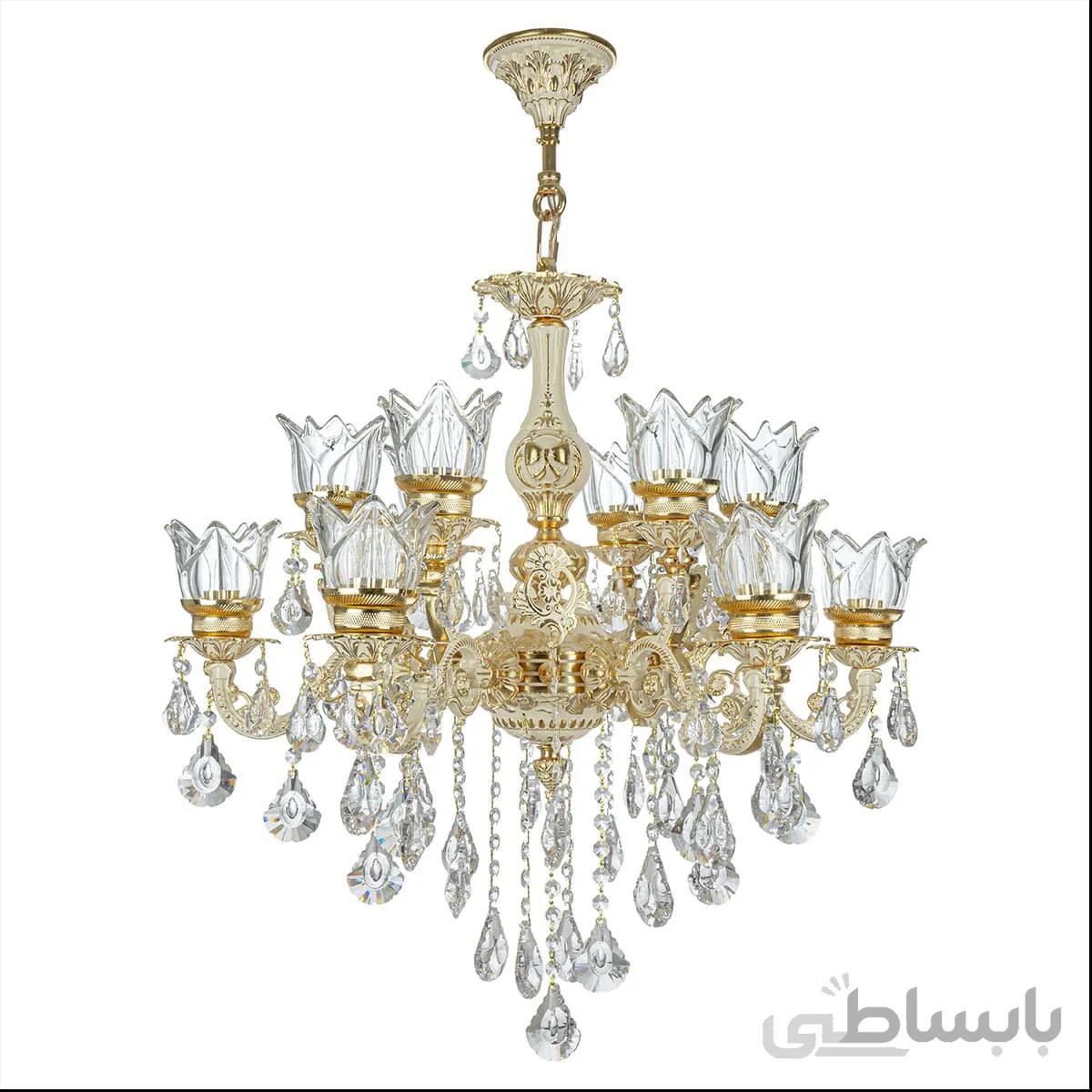 لوستر 12 شعله چشمه نور کد S3701/6-GWT