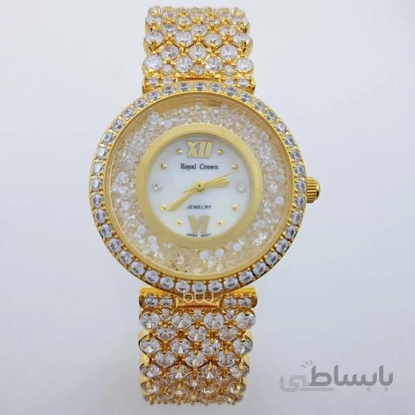 ساعت مچی زنانه رویال کرون نگین دار / ROYAL CROWN