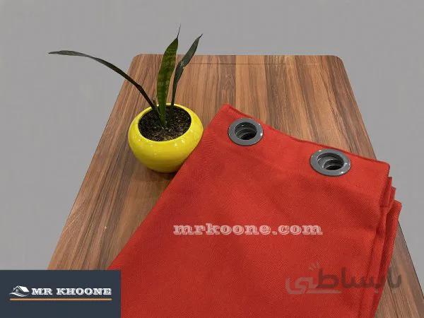 پرده آماده کتان گارنت قرمز