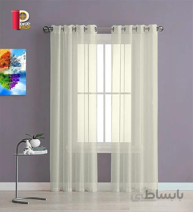 پرده پانچی حریررنگ شیری