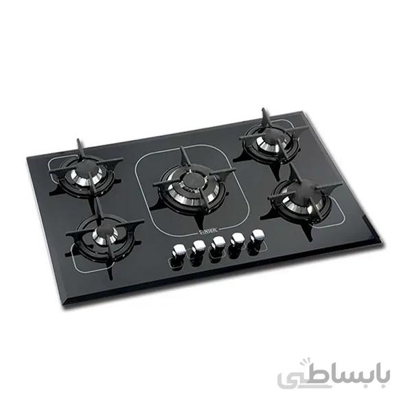 اجاق گاز صفحه ای 5 شعله شیشه ای سینجر مدل SDG512W ا Sinjer SDG 512W Gas Hob