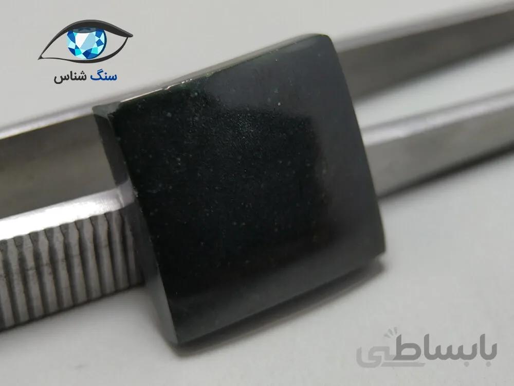 نگین یشم جیدیت سیاه مربعی 3.4 گرم