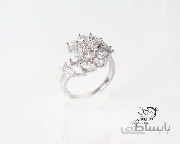 انگشتر نقره زنانه طرح شاخ و برگ