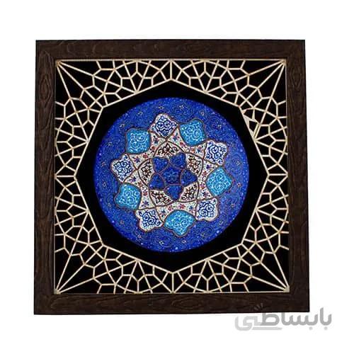 بشقاب میناکاری دور گرد مشبک
