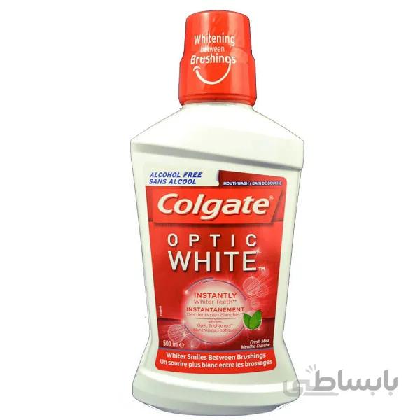 دهان شویه کلگیت مدل optic white حجم 500ml