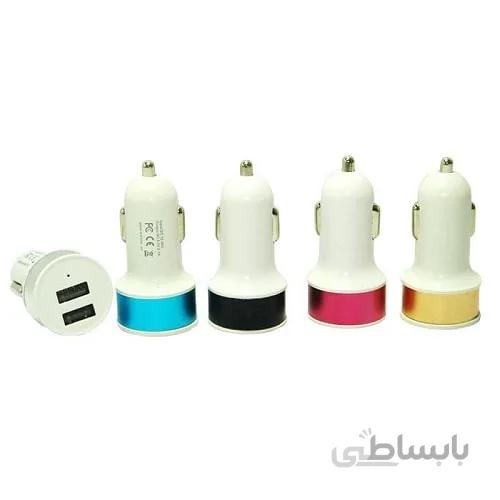شارژر فندکی دو پورت رنگی