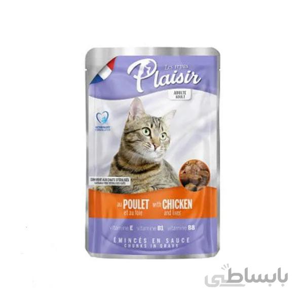 پوچ گربه پلازیر با طعم مرغ _ Plaisir