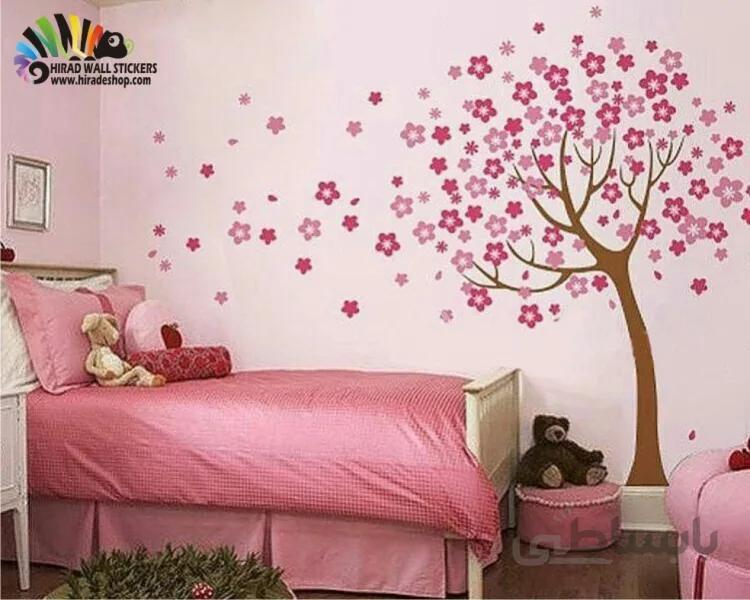 استیکر و برچسب دیواری درخت و شکوفه tree wall stickers کد h479