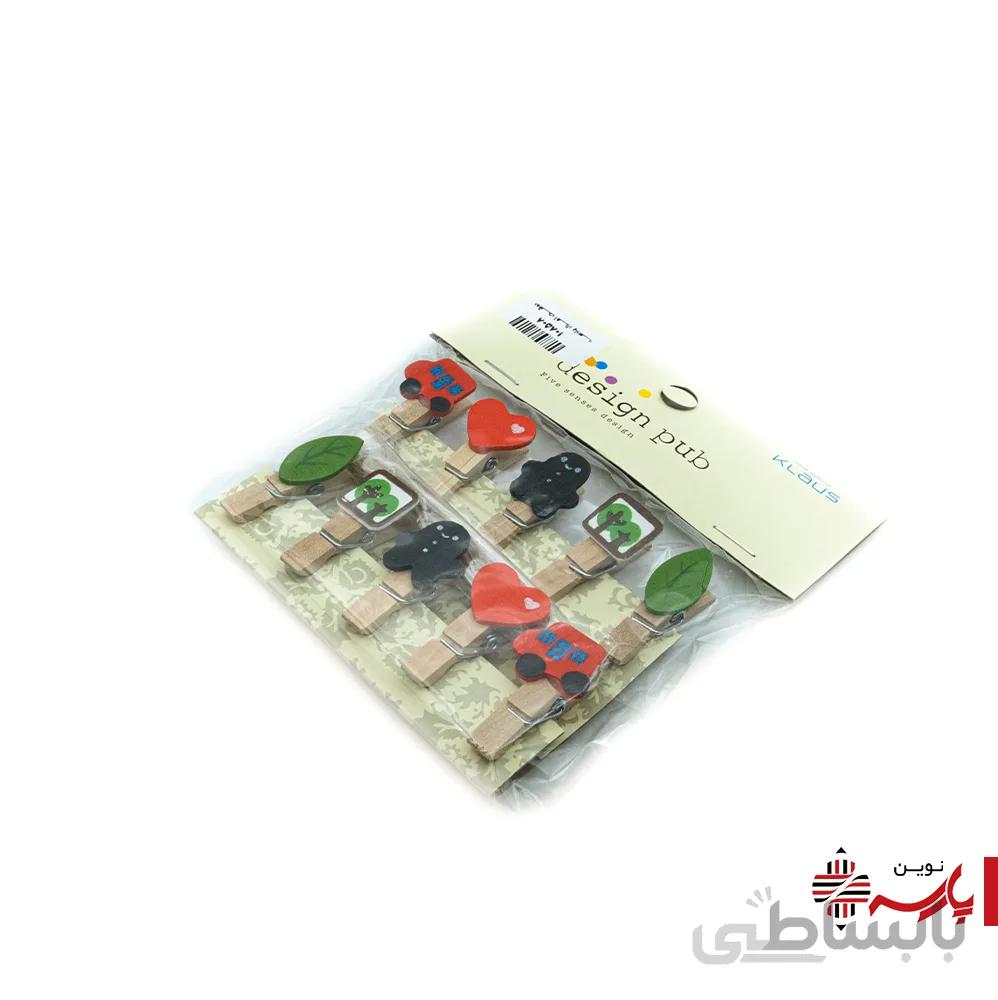گیره چوبی 10 عددی فانتزی
