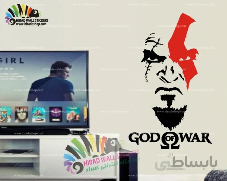 استیکر دیواری گیم نت و کلوپ و بازی شخصیت بازی خدای جنگ کریتوس Kratos God of War Character Wallstickers کد h964