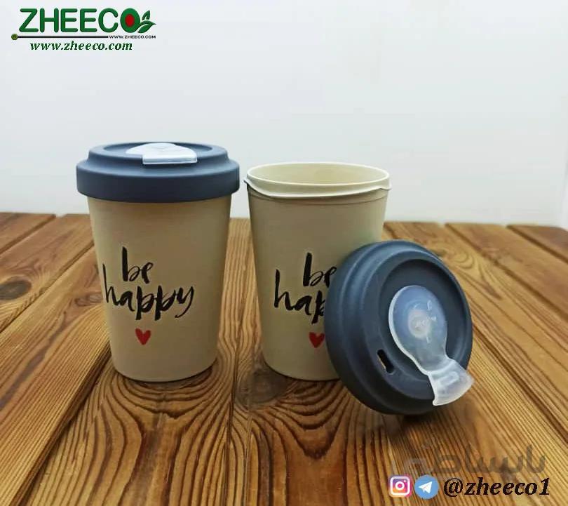 لیوان بامبو طرح happy