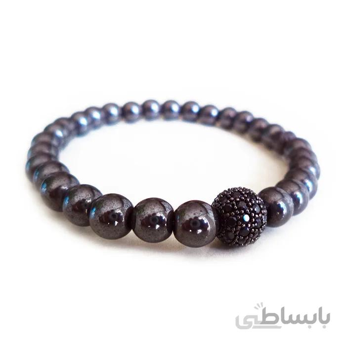 دستبند حدید و گوی سواروسکی ا Hematite bracelet and Swarovski ball
