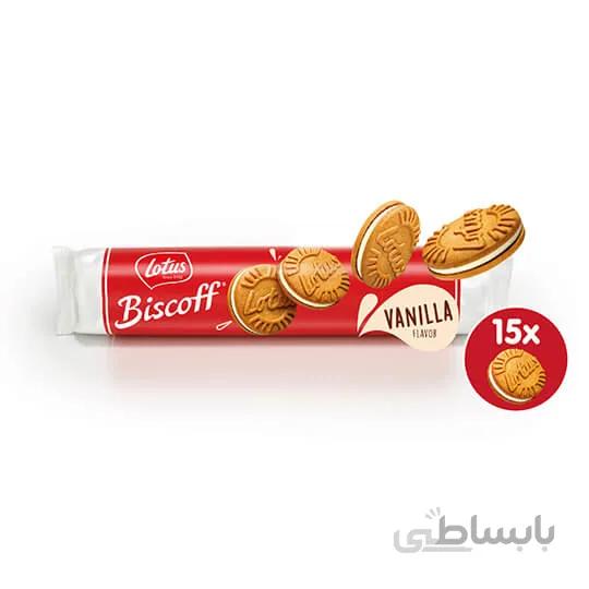 بیسکویت لوتوس ۱۵۰ گرم وانیل – بسته ۱۵ عددی – Lotus Biscoff Vanilla