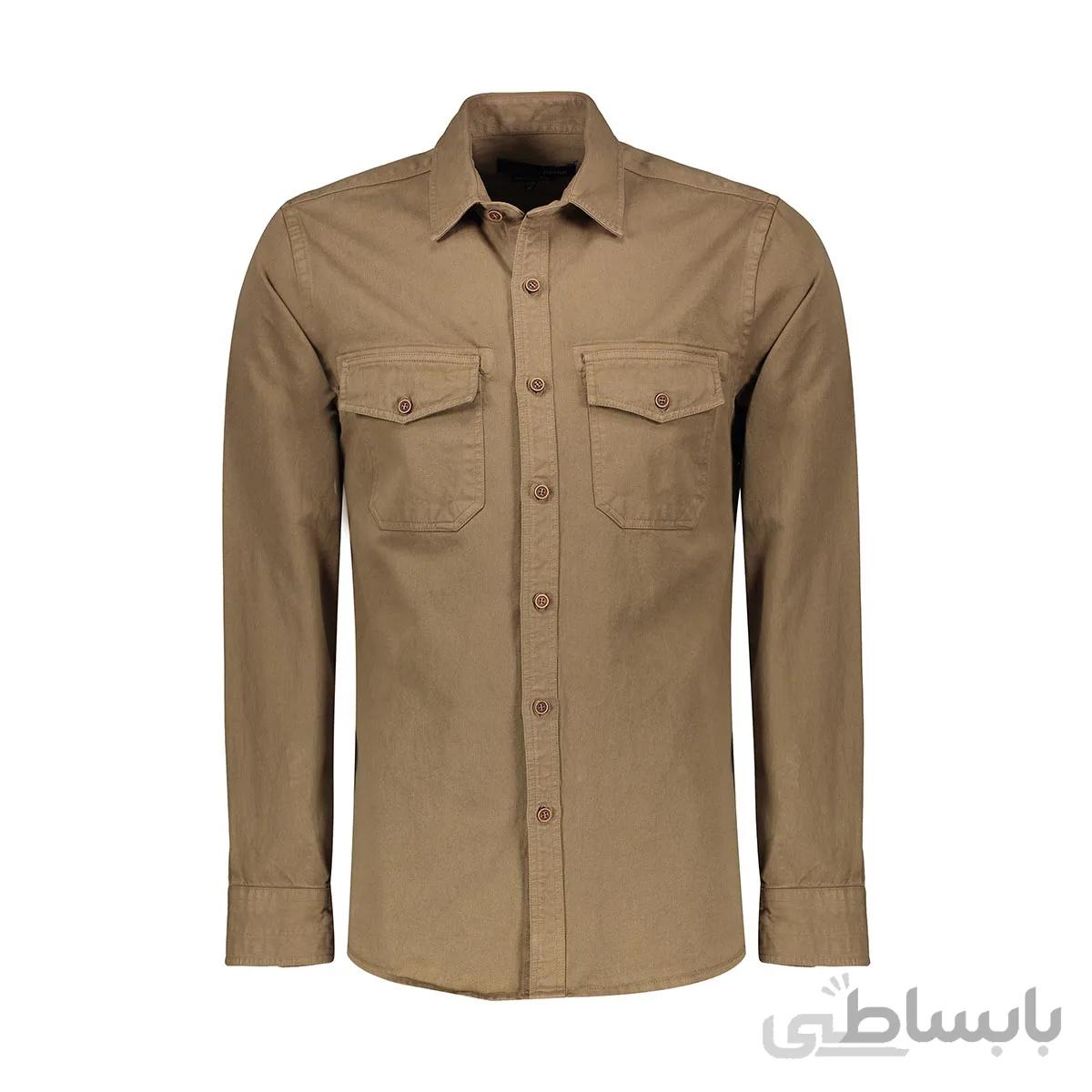 پیراهن آستین بلند دو جیب در دار