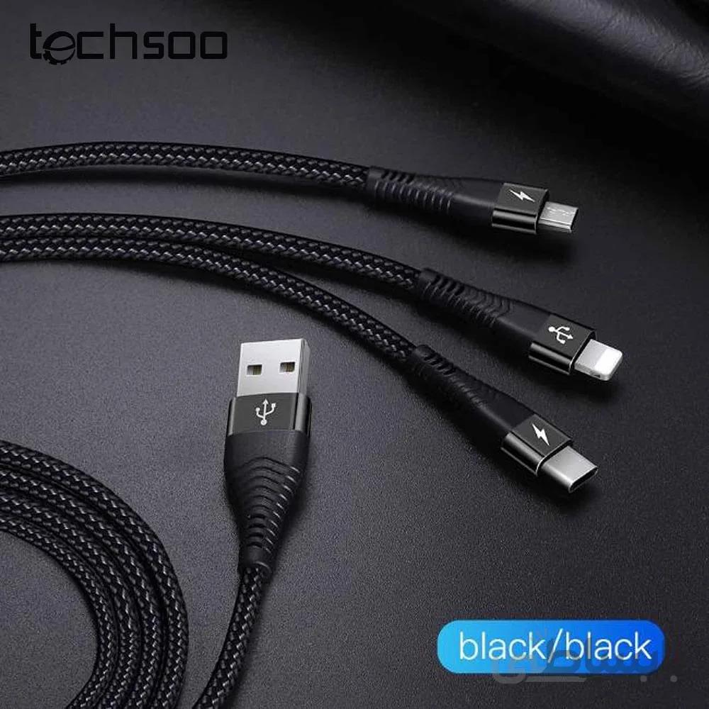 کابل شارژ ۳ سر توتو TOTU Armour Series-1 Split to 3 cable