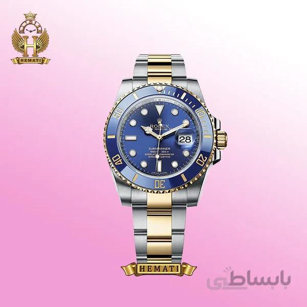ساعت مردانه رولکس ساب مارینر Rolex submariner rosb109 نقره ای_طلایی(صفحه آبی)