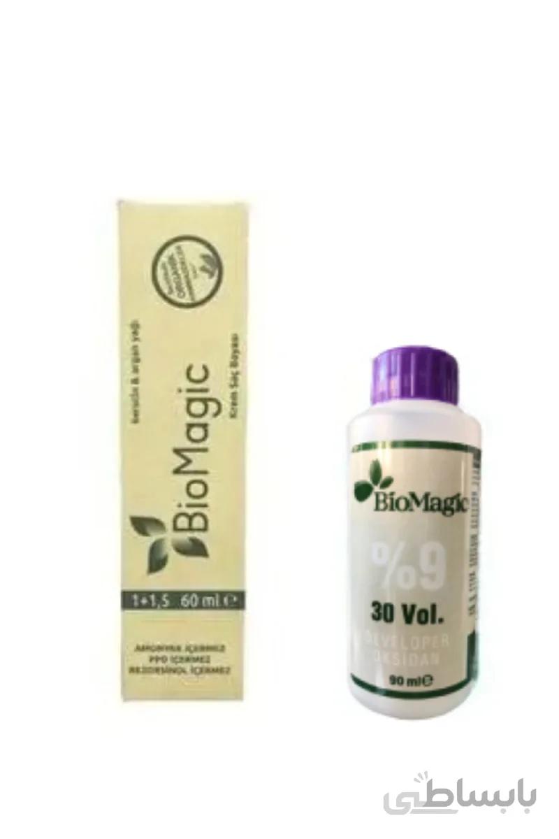 BioMagic رنگ مو کراتین آرگان بدون آمونیاک ۱۱-۲۱ کریستال زرد روشن کننده ۶۰ میلی لیتر رنگ + اکسیدان ۹۰ میلی لیتر