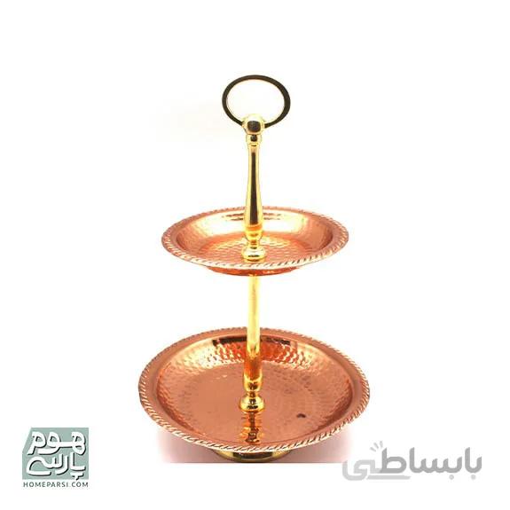 شیرینی دسته دار دو طبقه مسی 62256
