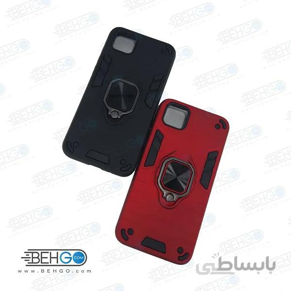 قاب گوشی y5p قاب ضد ضربه y5p قاب هلدر دار گارد محافظ قاب پاپ سوکت دار مدل حلقه دار انگشتی هولدر مگنتی مدل بتمن ارمور اصلی مناسب وای 8 پی کاور گوشی موبایل هواوی Anti Shock BATMAN ARMOR FINGER RING CASE COVER For Huawei Y5 p