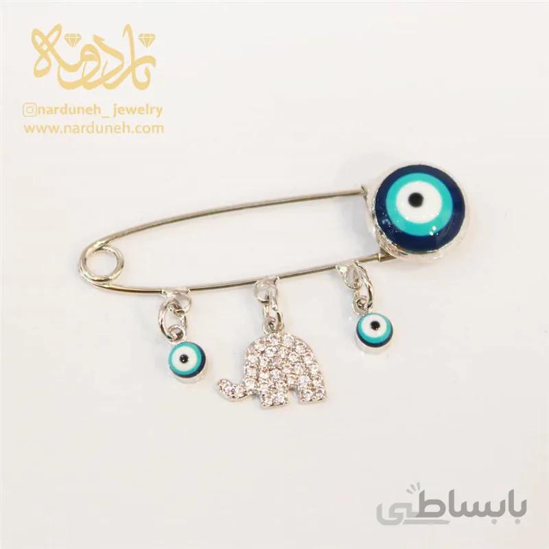سنجاق چشم زخم نقره ای - 03