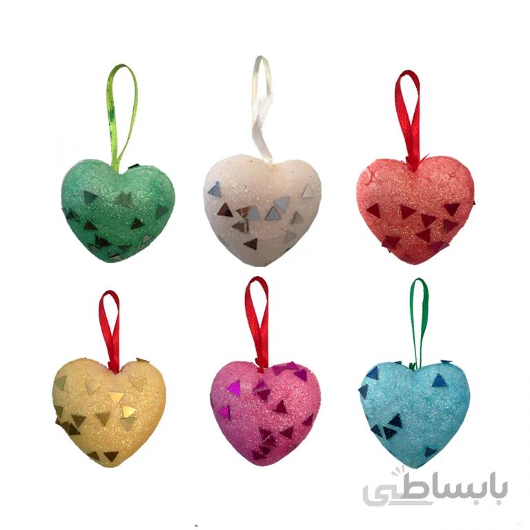 آویز قلب کریسمس بسته 6 عددی مدل STCH222