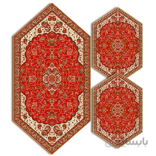 رومیزی مربع ترمه طرح سالار مشکی ابریشم کد 710 کد 410547