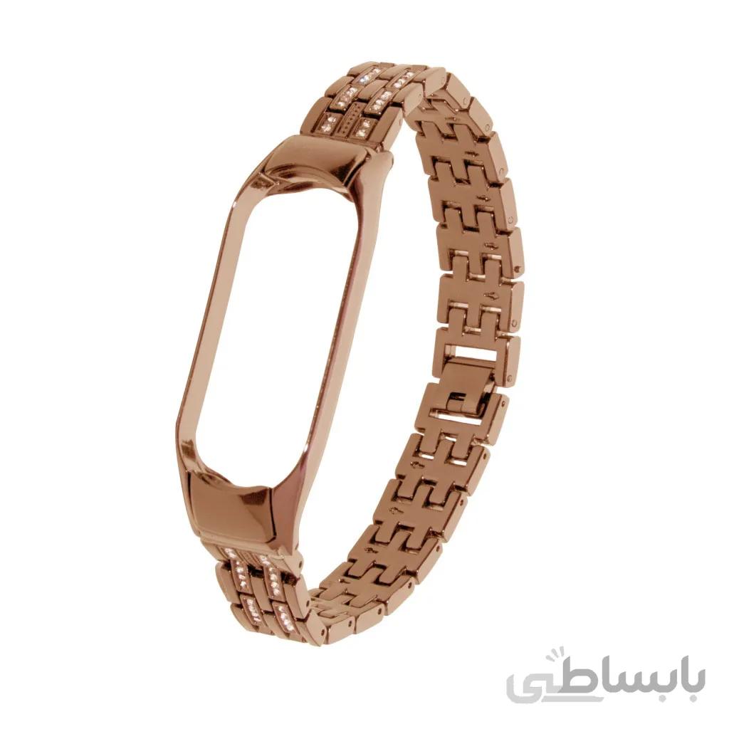 بند فلزی نگین دار مدل Diamond-2 مناسب برای مچ بند هوشمند شیائومی Mi Band 5 / 6