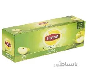 چای سبز لیپتون طعم سیب بسته 25 عددی