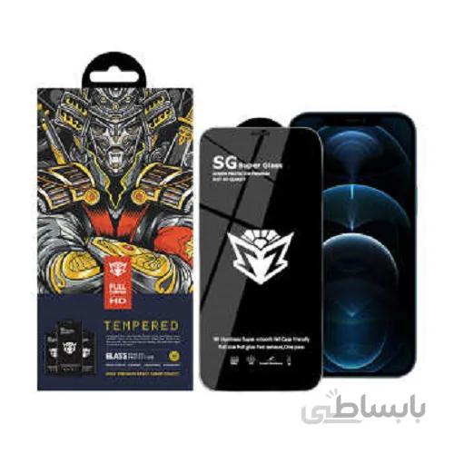 محافظ صفحه نمایش اس جی مدل Super Glass مناسب برای گوشی موبایل اپل Iphone 12 pro max ا SG Super Glass screen protector suitable for Apple Iphone 12 PRO MAX