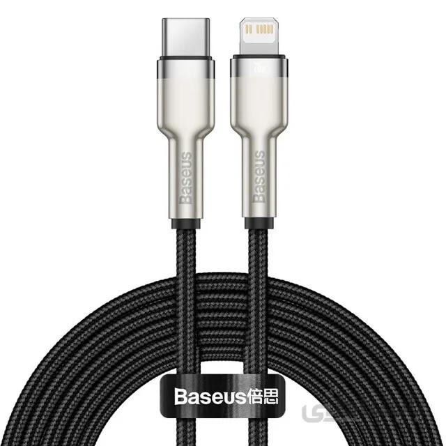 کابل تبدیل USB-C به لایتنینگ باسئوس طول دو متر مدل Metal Data 20W
