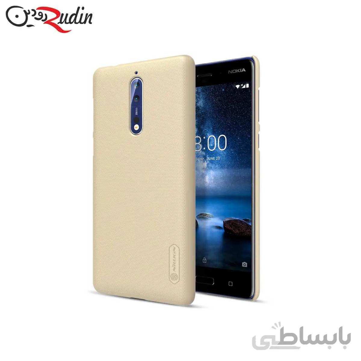 قاب محاظ نیلکین مدل Super Frosted مناسب برای گوشی مدل Nokia 8 طلایی