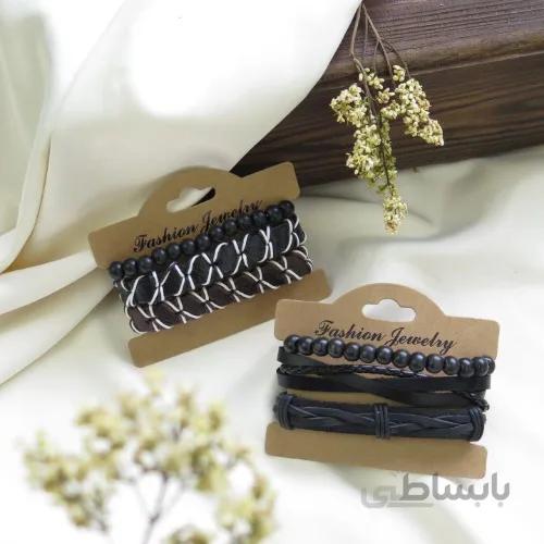 دستبند چرم پک مشکی