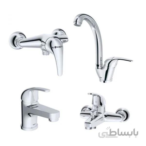 ست شیرآلات شودر مدل اطلس کروم