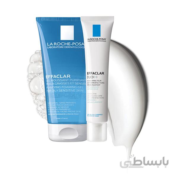 پک ژل شستشو ومرطوب کننده La Roche Posay Effaclar (مناسب پوست چرب ومتعدآکنه)